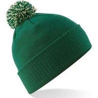 Beechfield Men's Two Tone Cuffed Orange Beanie in Bottle Green
