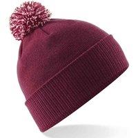 Beechfield Men's Two Tone Cuffed Orange Beanie in Burgundy