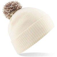 Beechfield Men's Two Tone Cuffed Orange Beanie in Off-White