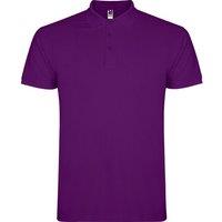ROLY Men's Star Short-Sleeved Polo Shirt in Purple | Size: Large