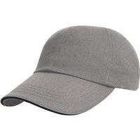 Result Men's Heavy Brushed Cotton Sandwich Peak Baseball Cap in Grey