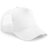 Beechfield Men's Snapback Trucker Cap in White
