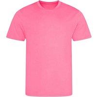AWDis Cool Men's Plain Burnt Orange T-Shirt in Bright Pink | Size: Medium