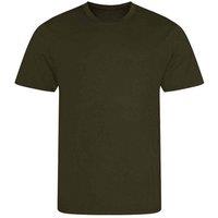 AWDis Cool Men's Plain Light Brown T-Shirt in Olive | Size: Medium