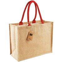 Westford Mill Men's Classic Jute Shopper Bag in Dark Red