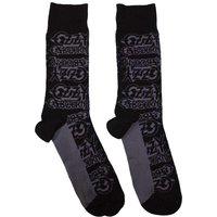 Ozzy Osbourne Men's Repeat Logo Socks in Black | Size: 7-11