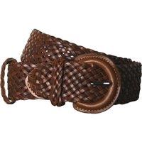 Eastern Counties Leather Men's NLB04 Plaited Bonded Leather Waist Belt in Dark Brown