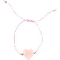 Something Different Men's You Are Loved Rose Quartz Heart Bracelet in Pink