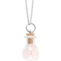 Something Different Men's Love Rose Quartz Potion Bottle Necklace in White