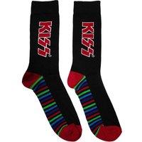 KISS Men's Logo Strip Socks in Black | Size: 6-11