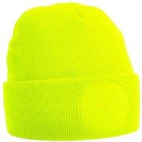 Beechfield Men's Circular Patch Beanie in Yellow