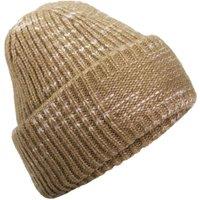Beechfield Men's Patch Chunky Knit Beanie in Medium Beige