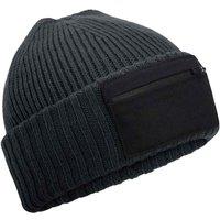 Beechfield Men's Zip Patch Beanie in Grey