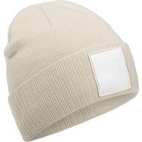 Beechfield Men's Patch Appliqu Beanie in Light Beige