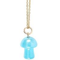 Something Different Men's Aura Crystal Mushroom Necklace & Card in Blue