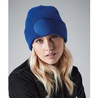 Beechfield Men's Circular Patch Cuffed Beanie in Yellow