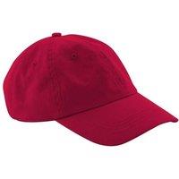 Beechfield Men's 6 Panel Low Profile Dad Hat in Red