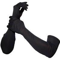 Smiffys Men's Long Length Plain Gloves in Black