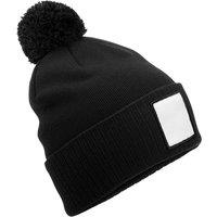 Beechfield Men's Pom Pom Appliqu Patch Beanie in Black