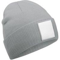 Beechfield Men's Appliqu Patch Beanie in Pale Grey
