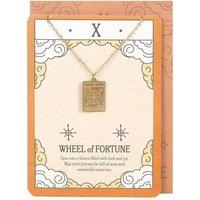 Something Different Men's The Wheel Of Fortune Tarot Necklace & Card