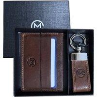 Mala leather Men's Men's Gift Set - Leather Card Holder & Matching Keyring in Brown