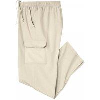 Atlas for Men Men's Relaxed Fit Cargo Trousers in Beige | Size: 4XL