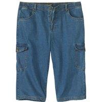 Atlas for Men Men's Denim Cropped Cargo Trousers in Blue | Size: 3XL
