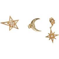 Something Different Men's Celestial Earring Set (Pack of 3) in Gold