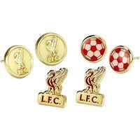 Liverpool FC Men's Studded Earring Set (Pack of 3) in Gold