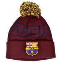 Barcelona FC Men's Text Knitted Bobble Beanie in Burgundy
