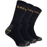 CAT Men's 3 Pack Real Work Cotton Socks in Black | Size: 3-5