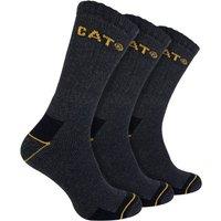 CAT Men's 3 Pack Real Work Socks with Cushioned Heel & Toe in Grey | Size: 9-11