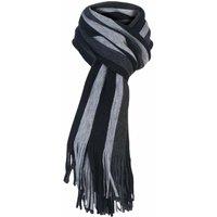 Giovanni Cassini Men's Italian Inspired Warm Knitted Striped Winter Scarf in Black