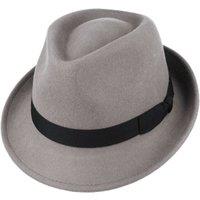 JTAPHRIQUE Men's Men's Trilby Hat in with Ribbon in Grey | Size: Small