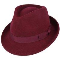 JTAPHRIQUE Men's Men's Trilby Hat in with Ribbon in Maroon | Size: XL