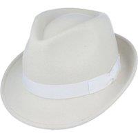 JTAPHRIQUE Men's Men's Trilby Hat in with Ribbon in White | Size: Medium