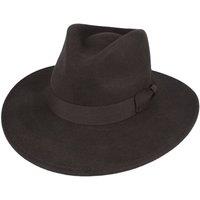 JTAPHRIQUE Men's Fedora Hat With Grosgrain Band in Brown | Size: Medium