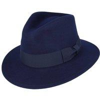 JTAPHRIQUE Men's Fedora Hat With Grosgrain Band in Navy | Size: XL