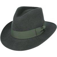 JTAPHRIQUE Men's Fedora Hat With Grosgrain Band in Dark Green | Size: XL