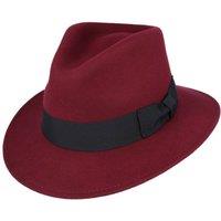JTAPHRIQUE Men's Fedora Hat With Grosgrain Band in Wine | Size: XL