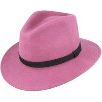 JTAPHRIQUE Men's Fedora Hat With Grosgrain Band in Raspberry | Size: XL