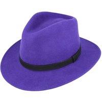 JTAPHRIQUE Men's Fedora Hat With Grosgrain Band in Purple | Size: Medium