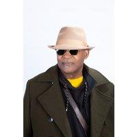JTAPHRIQUE Men's Men's Trilby Hat in with Ribbon in Camel | Size: XL