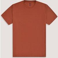 Brian Oak London Men's Rust Plain Cotton T-Shirt in Orange | Size: Large