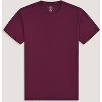 Brian Oak London Men's Maroon Plain Cotton T-Shirt in Red | Size: Large