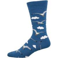 Socksmith Men's 'Mine Now' Seagull Design Socks Cotton Mix Novelty Bird Lover Gift in Blue | Size: Standard