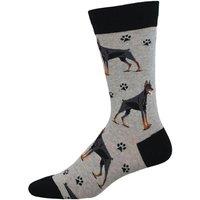Socksmith Men's Doberman Design Socks, Quality Cotton Mix, Dog Lover Novelty Gift in Grey | Size: 6.5-11