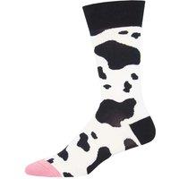 Socksmith Men's 'Moo' Black & White Cow Design Socks Quality Cotton Mix Novelty Dairy Farmer Gift | Size: Standard
