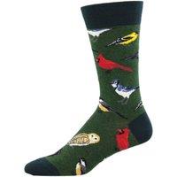 Socksmith Men's 'Bird Is The Word' Birds Design Quality Cotton Mix Socks, Bright Colours & fun design, one size in Green | Size: Standard
